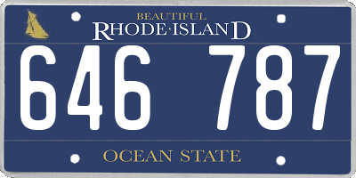 RI license plate 646787