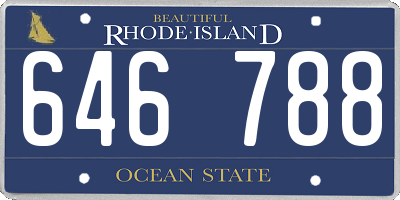 RI license plate 646788