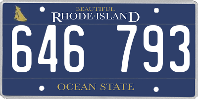 RI license plate 646793