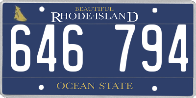 RI license plate 646794