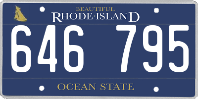 RI license plate 646795