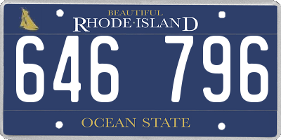 RI license plate 646796
