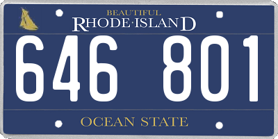 RI license plate 646801