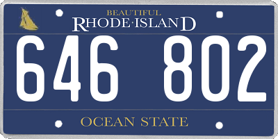 RI license plate 646802