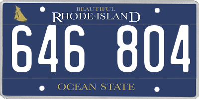 RI license plate 646804