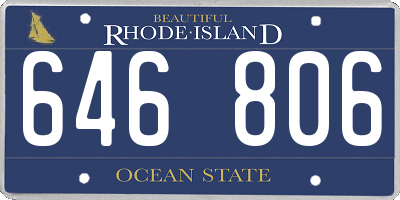 RI license plate 646806