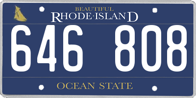 RI license plate 646808