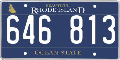 RI license plate 646813