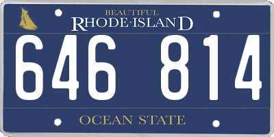 RI license plate 646814