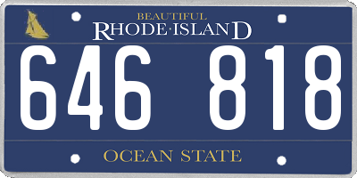RI license plate 646818