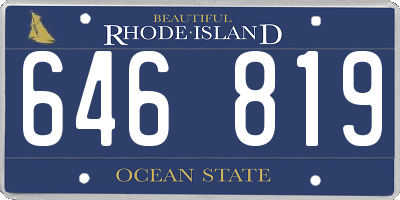 RI license plate 646819