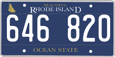 RI license plate 646820