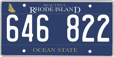 RI license plate 646822