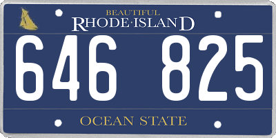 RI license plate 646825