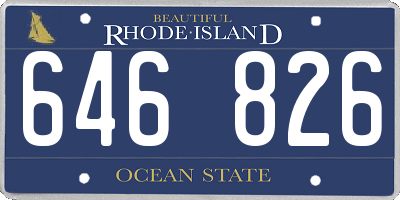 RI license plate 646826