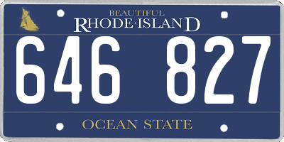 RI license plate 646827
