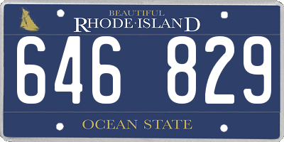 RI license plate 646829