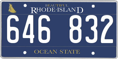 RI license plate 646832