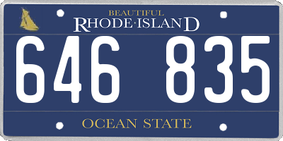 RI license plate 646835