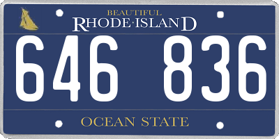 RI license plate 646836