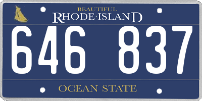 RI license plate 646837
