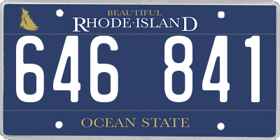 RI license plate 646841
