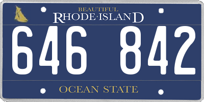 RI license plate 646842