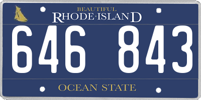 RI license plate 646843