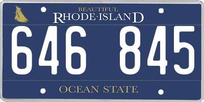RI license plate 646845