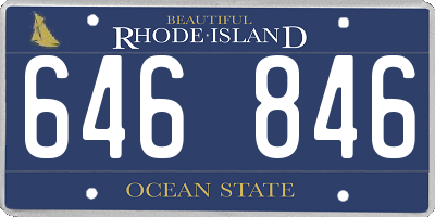 RI license plate 646846