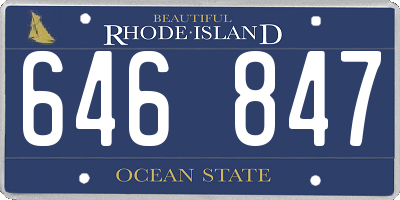 RI license plate 646847