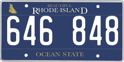 RI license plate 646848