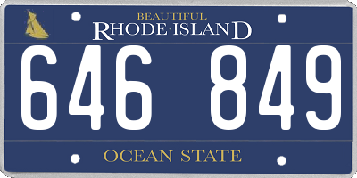 RI license plate 646849