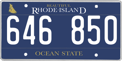 RI license plate 646850