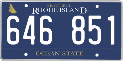 RI license plate 646851