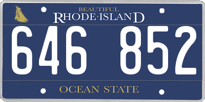 RI license plate 646852