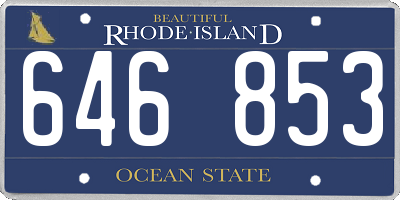RI license plate 646853