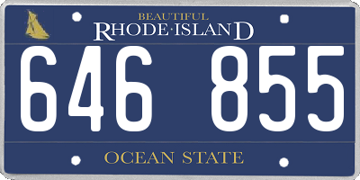 RI license plate 646855