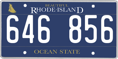 RI license plate 646856