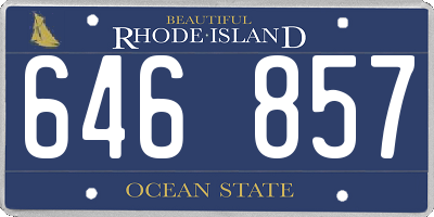 RI license plate 646857