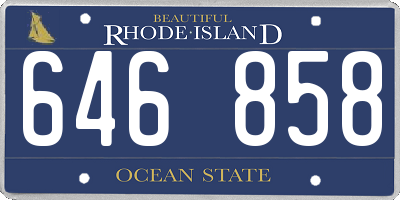 RI license plate 646858