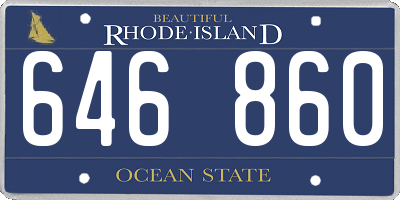 RI license plate 646860
