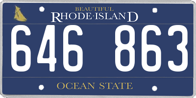 RI license plate 646863
