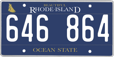 RI license plate 646864