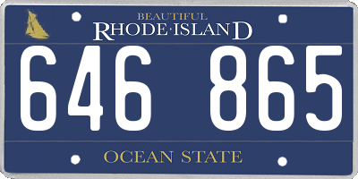RI license plate 646865