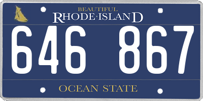 RI license plate 646867