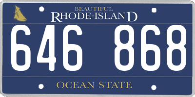 RI license plate 646868