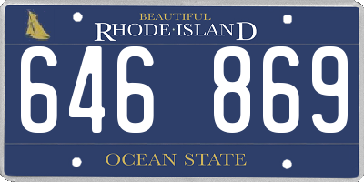RI license plate 646869
