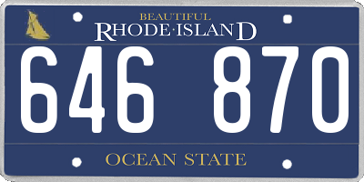 RI license plate 646870