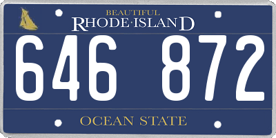 RI license plate 646872
